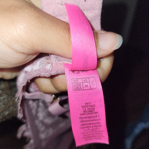 ❤️Beyond Sexy Light Pink Rhinestone Lace Padded Bra☆ - Picture 4 of 5